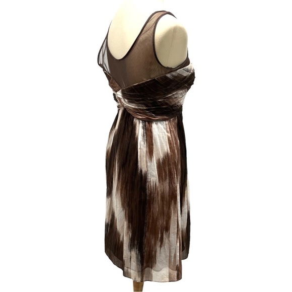 Burberry Batik Brown Mesh Detail Sleeveless Dress Women’s 42 - Picture 2 of 12